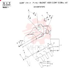 BUCKET ASSY, 0.3M 24100N7473F3