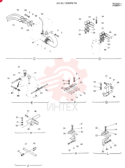 HYDR LINES,UPP  YP01601, Serial Range: -YP01640 24100J12090F6 (2)