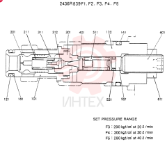 VALVE ASSY, MAIN RELIEF CONSISTS OF THE FOLLOWING PARTS 2436R839F1