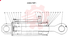CYLINDER ASSY CONSISTS OF THE FOLLOWING PARTS 2438U739F1