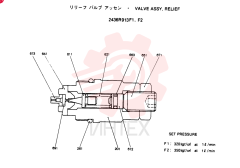 VALVE ASSY, RELIEF, Remarks: CONSISTS OF THE FOLLOWING PARTS 2436R913F1, F2