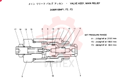VALVE ASSY, MAIN RELIEF, Remarks: CONSISTS OF THE FOLLOWING PARTS 2436R1094F1~F3