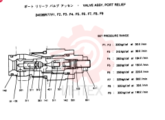 VALVE ASSY, PORT RELIEF, Remarks: CONSISTS OF THE FOLLOWING PARTS 24036R77F1~F9