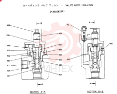 Схема (SK220LC) - MARK III EXCAVATOR BTW LLU0301 - LLU0600 (1/91-12/91) 2436U2623F1