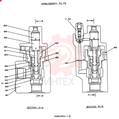 Схема (SK300LC-2) - MARK III EXCAVATOR ASN YC00901 (1/93-12/93) 2436U2623F1