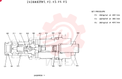 VALVE ASSY, MAIN RELIEF, CONSISTS OF THE FOLLOWING PARTS 2436R839F1