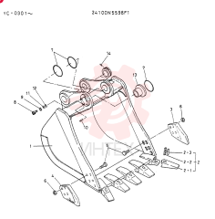 BUCKET ASSY, 1.2M³ (1.57CU YD)  (FOR KAI)