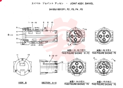 JOINT ASSY, SWIVEL, CONSISTS OF THE FOLLOWING PARTS 24100J10013F1-F5