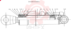 CYLINDER ASSY, BOOM, CONSISTS OF REF 1 TO 22 24381U458D1