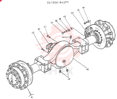 NOSPIN AXLE ASSY, RE 24100X1642F7 (1)