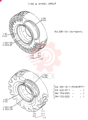 TIRE AND WHEEL (16.4-24-10PR L-2J  W/T)