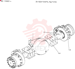 AXLE ASSY, F.R., Serial Range: RE1560-RE1707