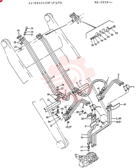 HYDR LINES,   4-SPOOL, Serial Range: RE.2056-RE.2072 24100X2420F1 (2)
