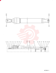 CYLINDER ASSY.,Double Acting, 85mm Rod, 1200mm Stroke