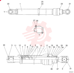 CYLINDER,Double Acting, 65mm Rod, 885mm Stroke YX01V00005F6 (2)