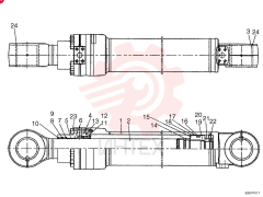 HYDRAULIC CYLINDER,Double Acting, 100mm Rod, 1305mm Stroke