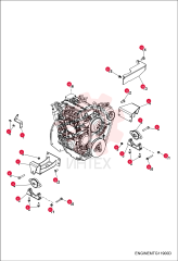 BRACKET, ENGINE, THROTTLE, DSL, BLK 7016208 (2)