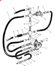 CONCORD AIR SYSTEM HOSE, hydraulic E 708 x 08 MB x 08 MH x 96" (Hoses that lead from steel lines to tractor) not shown
