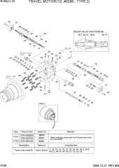 TRAVEL MOTOR(1/2, #0086-, TYPE 2)