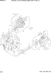 TRAVEL HYD PIPING (T/MOTOR TYPE 3)