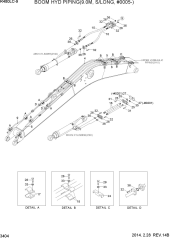 BOOM HYD PIPING(9.0M, S/LONG, #0005-)