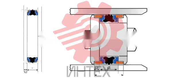 Уплотнения поршня KK03 (L43, KGD, TPM, DBM) 70х50х22,4 70-50-22,4 80 NBR