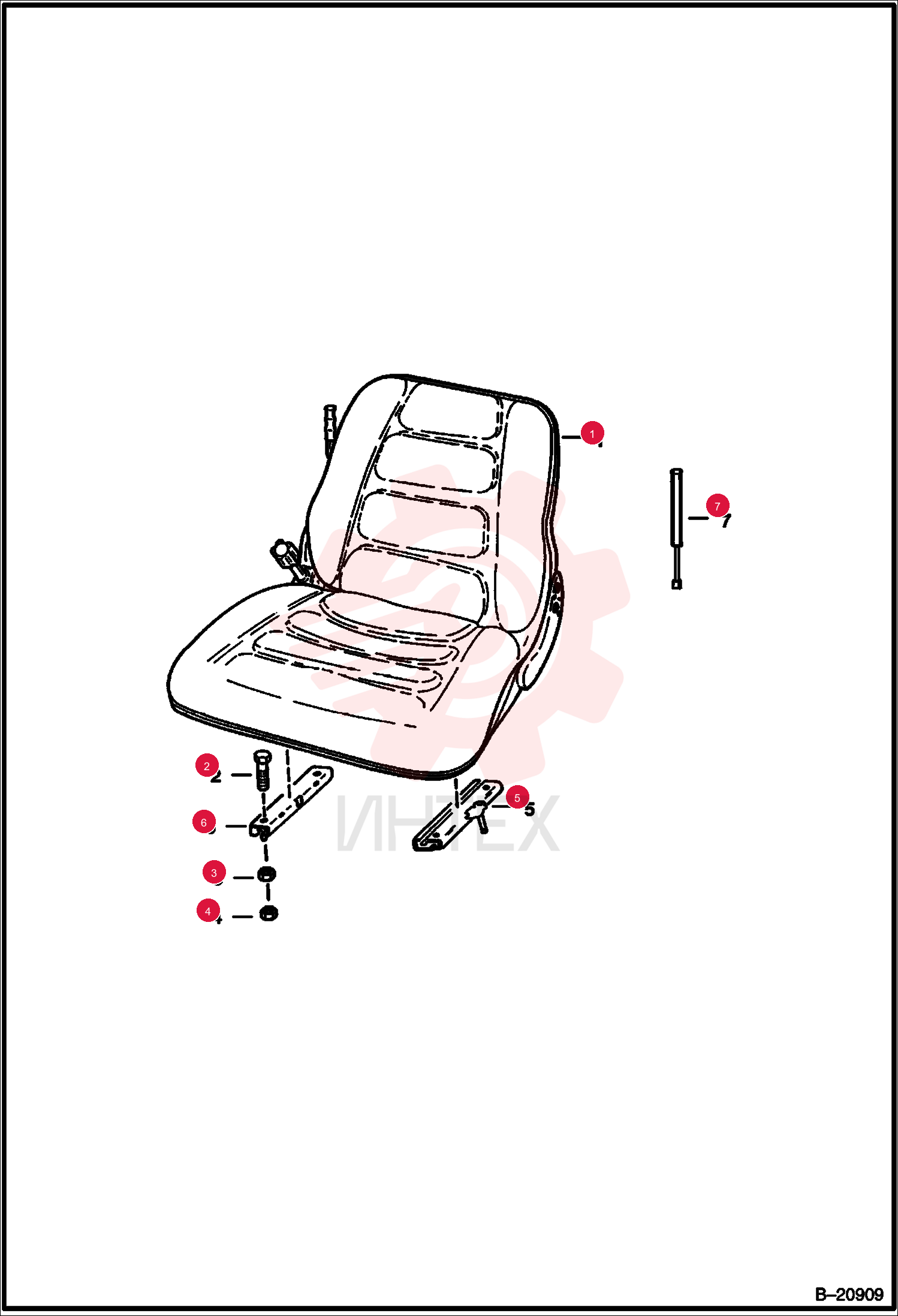 CUSHION, SEAT BACK VINYL 3737081