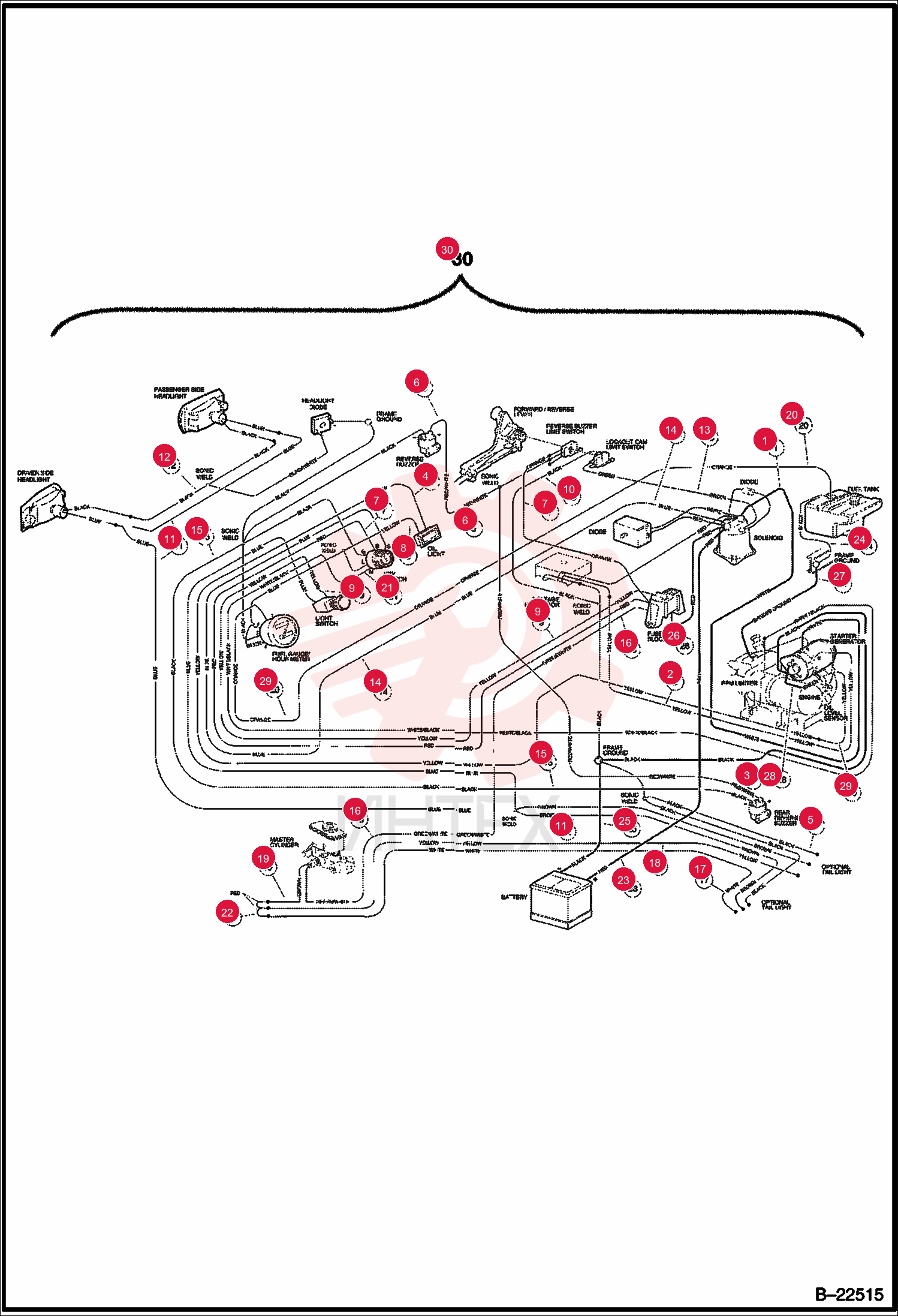 ASSY, WIRE, #6 RED 1014119CC (1)