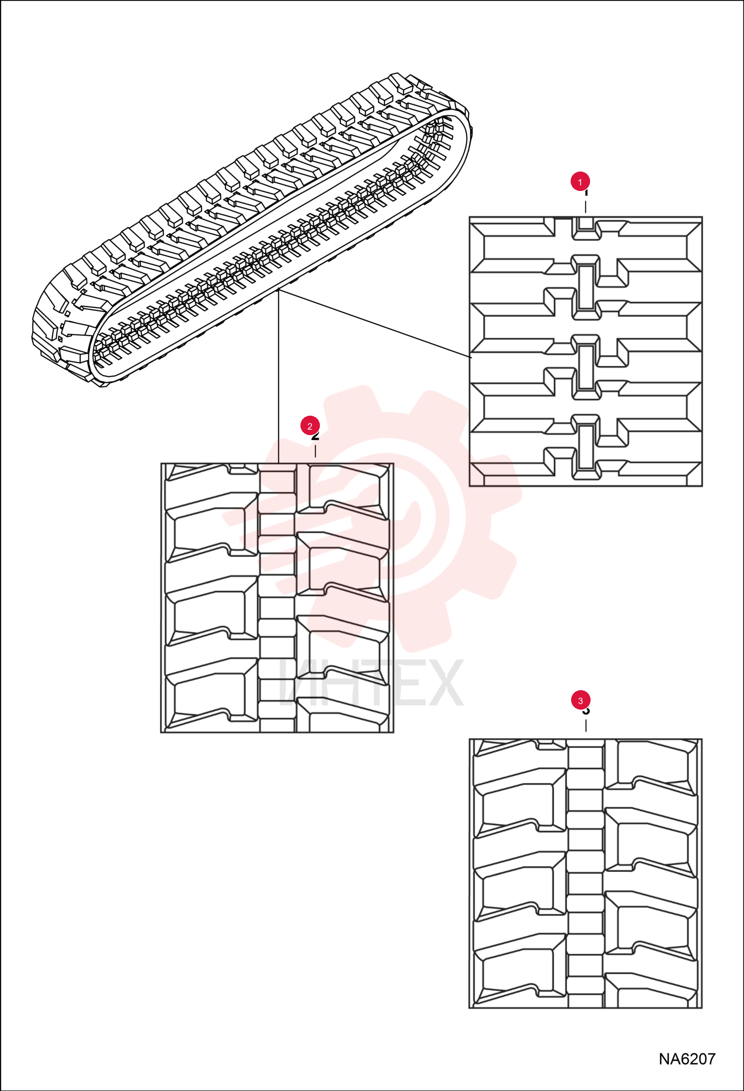 TRACK RBR (300X80X52.5) 12" MBL