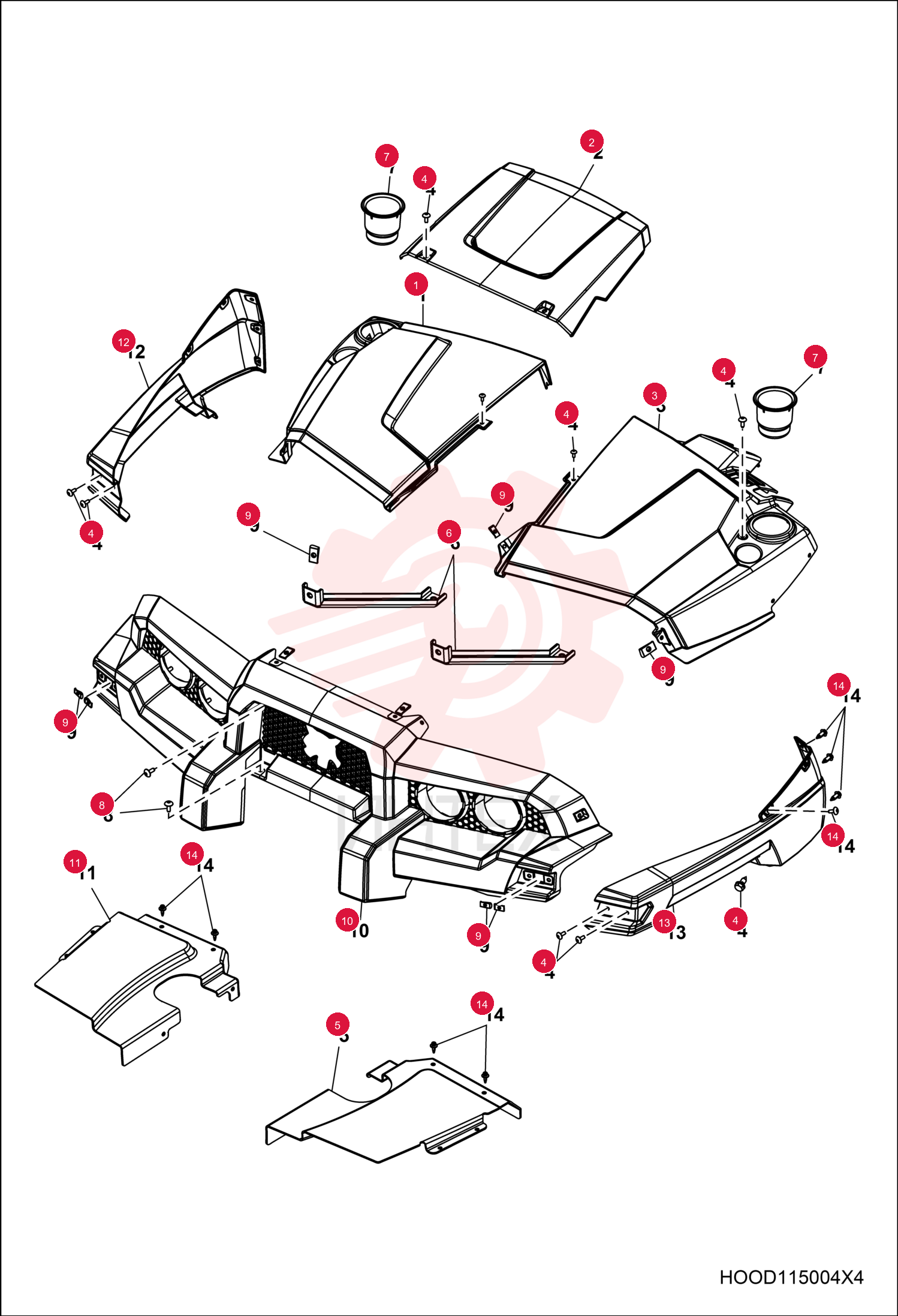 COVER, HOOD DASH BASIC RH WHITE 7017549