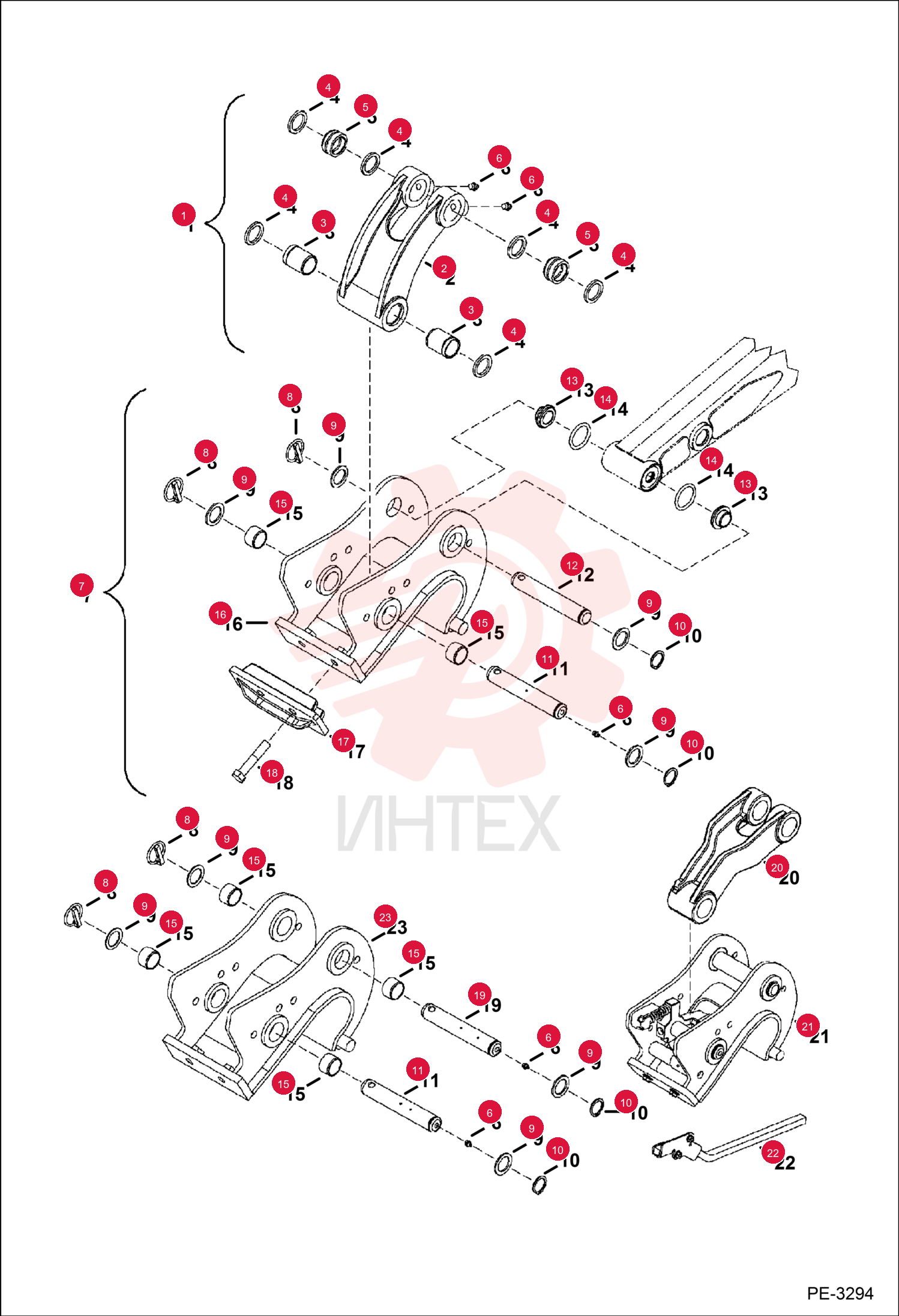 LINK, BUCKET MACHINED ASSY 6805374 (3)