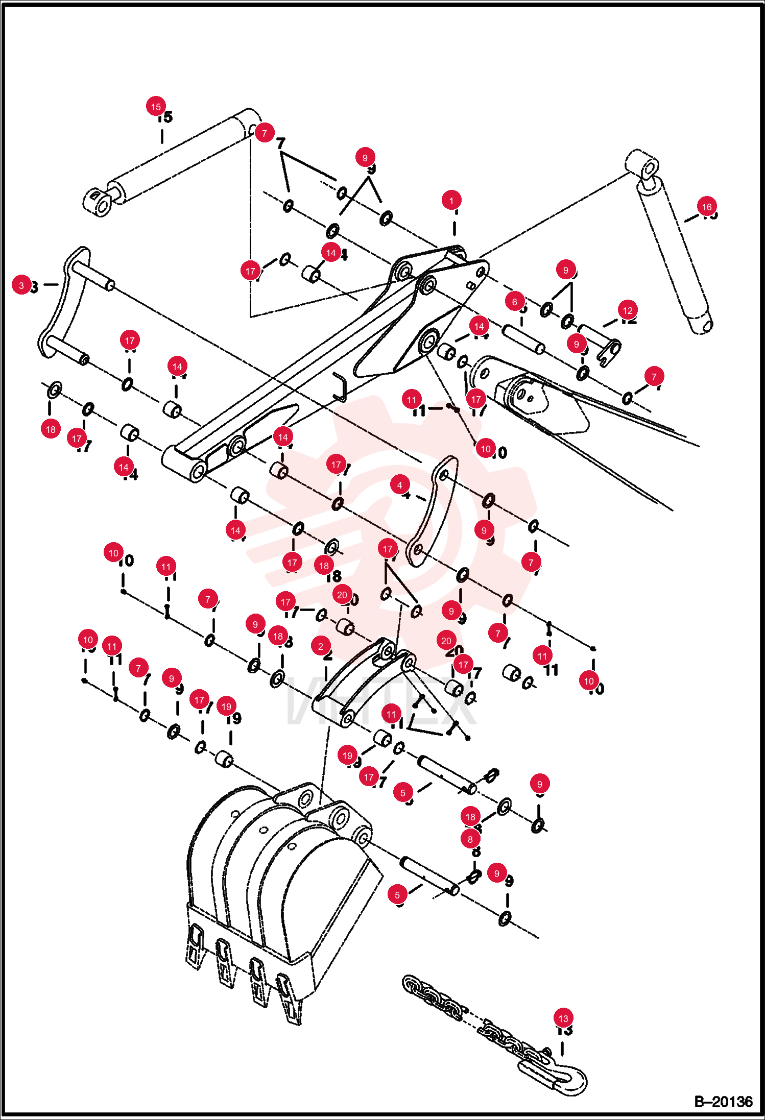 LINK, BUCKET MACHINED ASSY 6805374 (1)