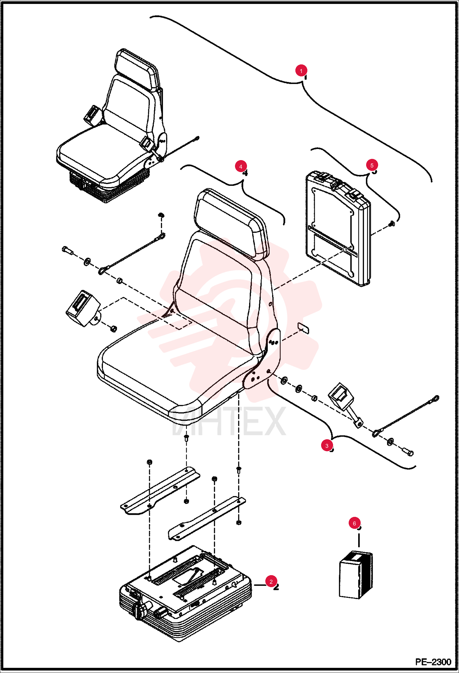 SEAT, OPERATOR VINYL - EXCAVATOR