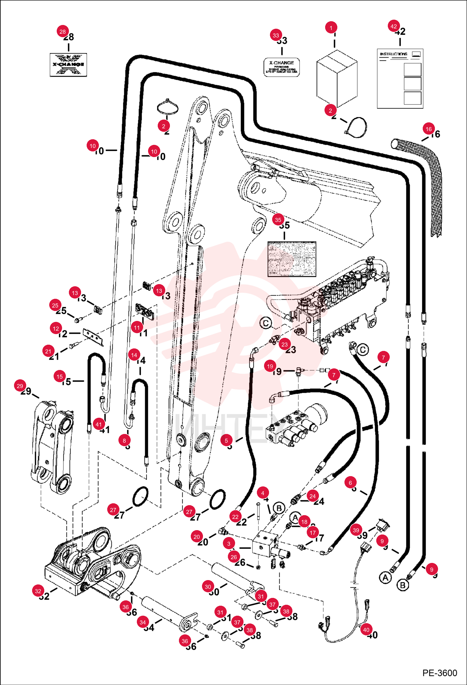 KIT, X-CHANGE HYD LONG ARM 7137343 (2)