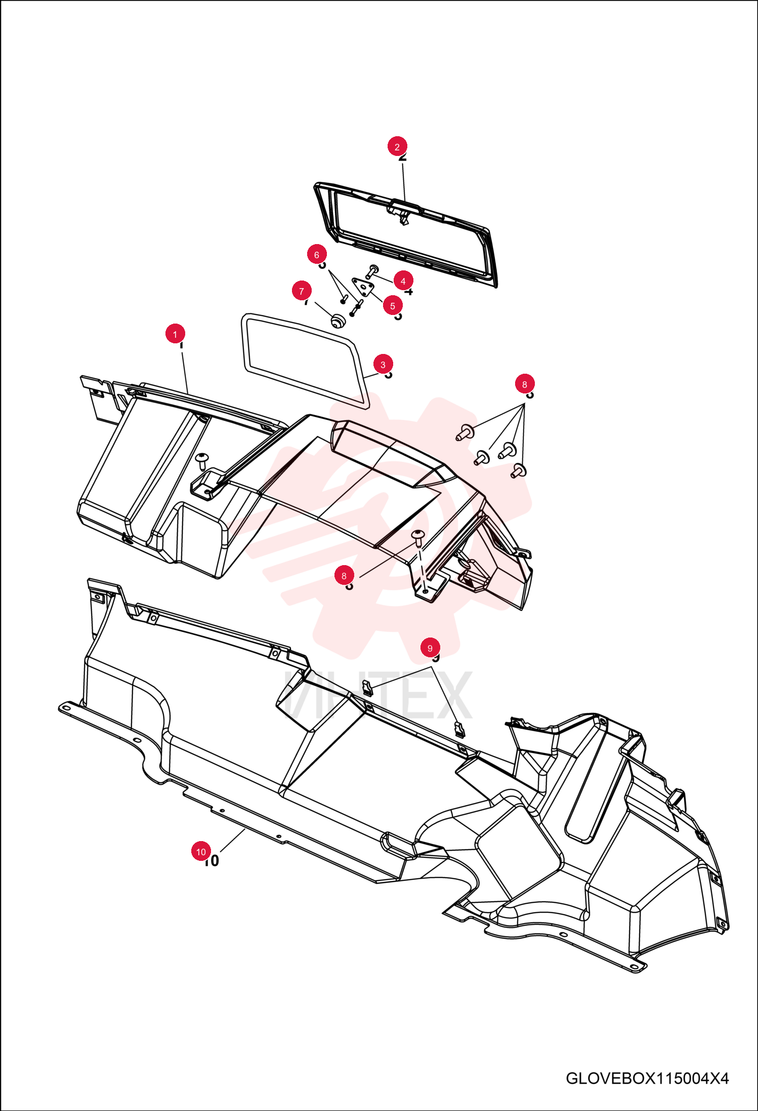 DECK, DASH CENTER BLK 7017505 (2)