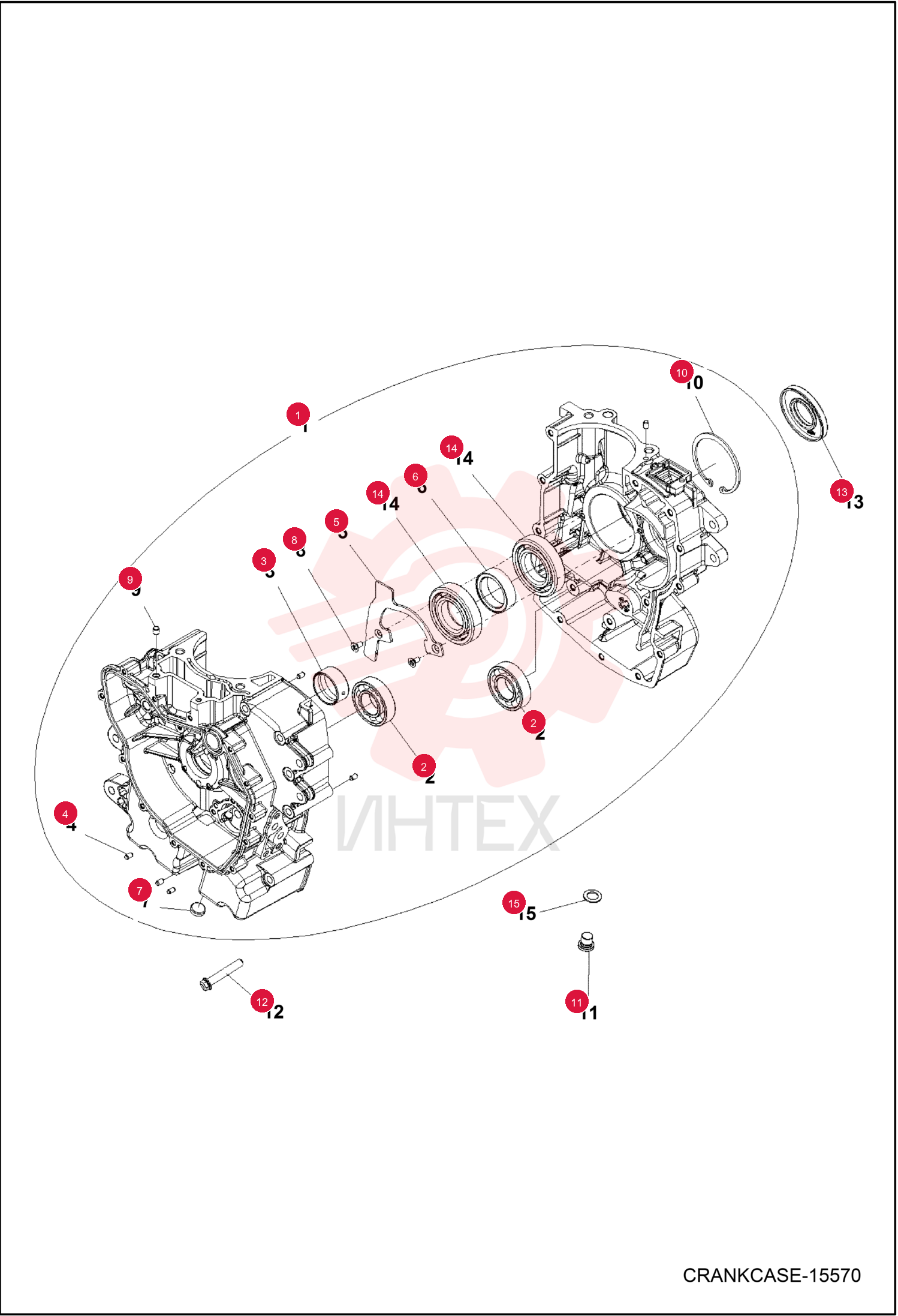 KIT, CRANKCASE 7258013 (2)