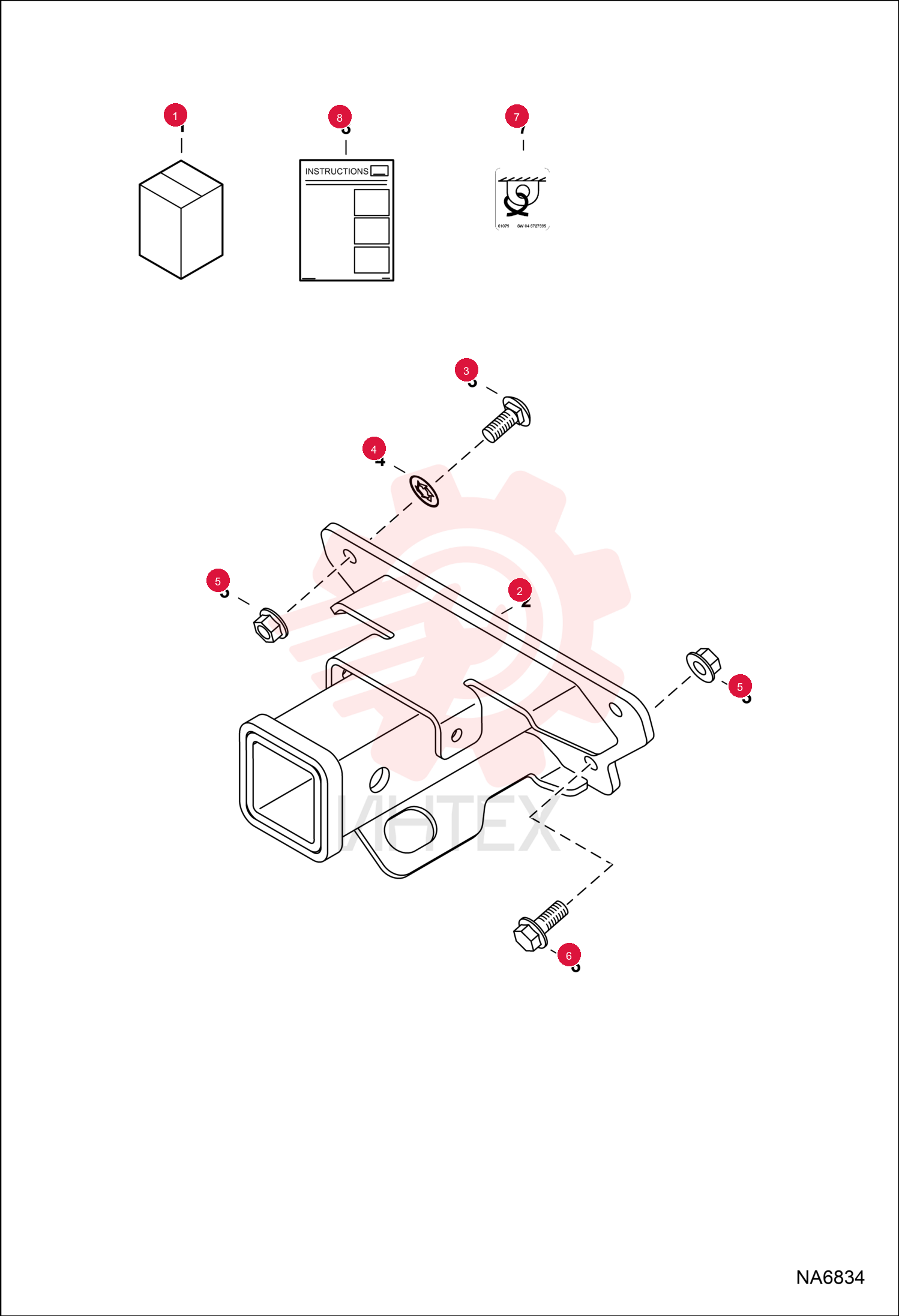 KIT, HITCH RECEIVER FRONT 7219862 (3)