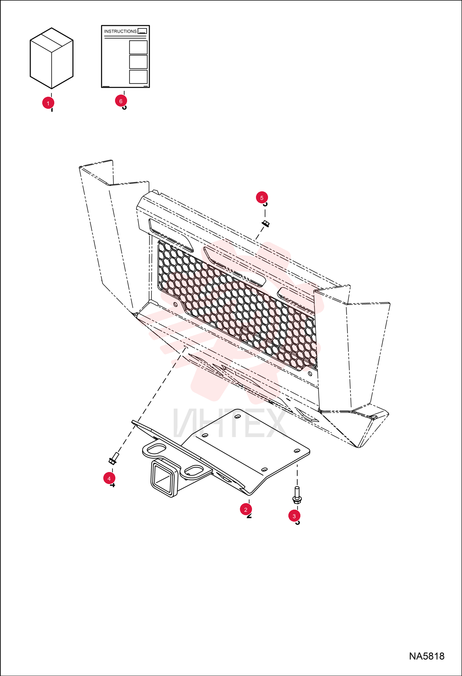 KIT, RECEIVER FRONT 7219176 (3)