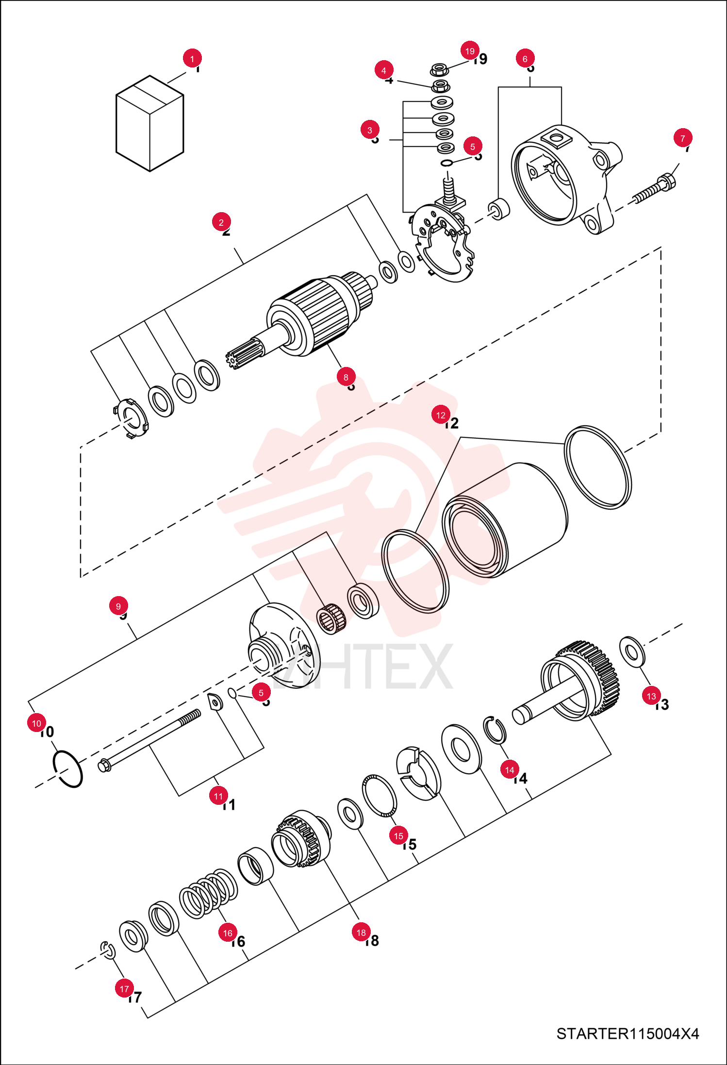 MOTOR, STARTER 7018855