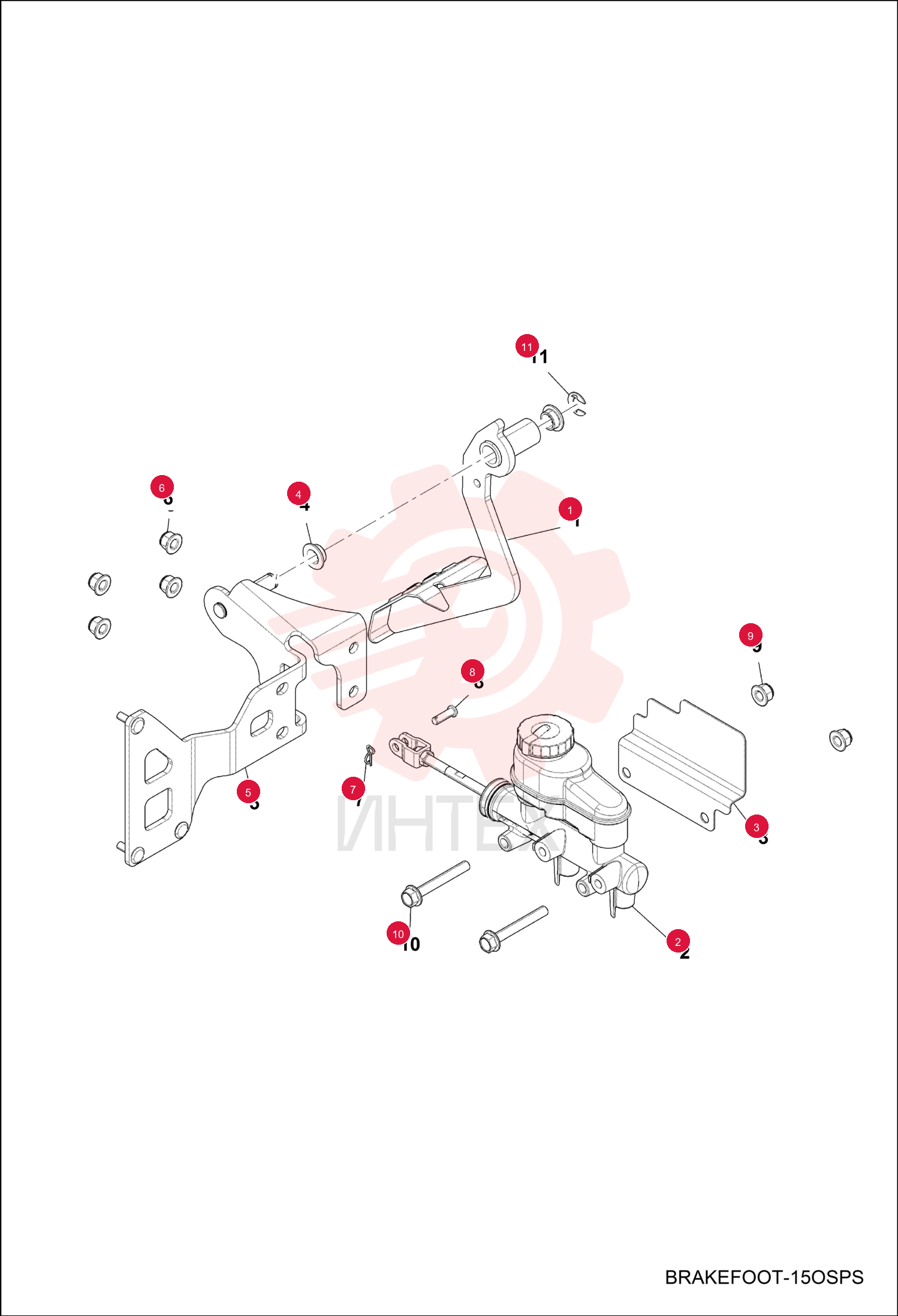 PEDAL, BRAKE 7258273 (2)