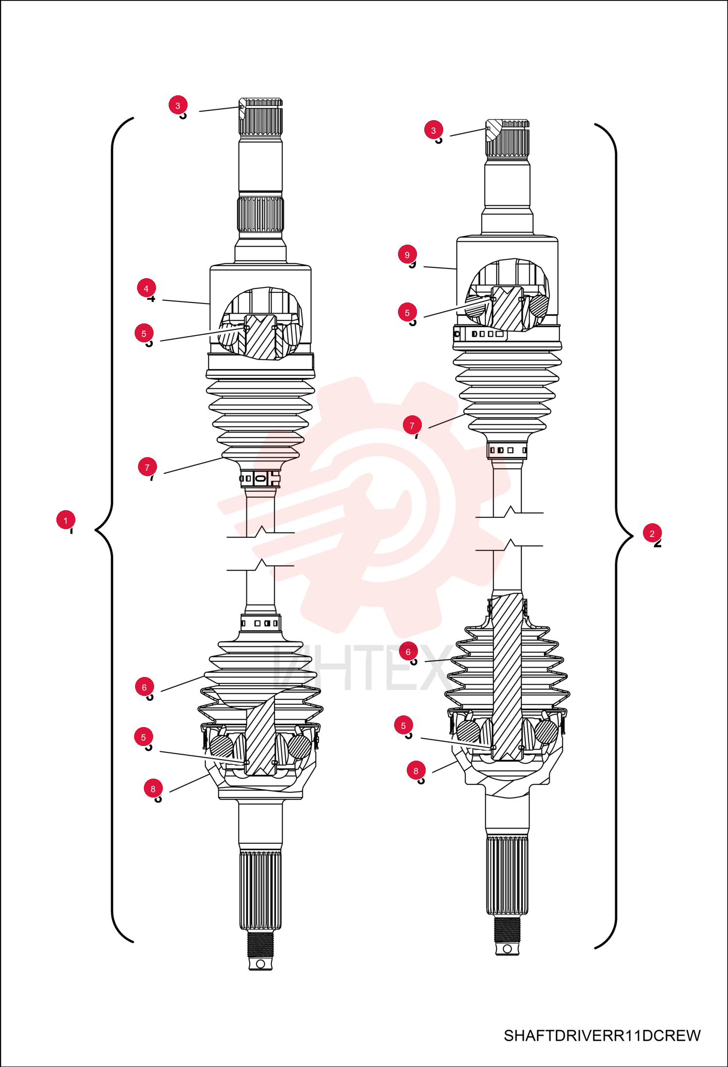 SHAFT, DRIVE REAR LH 7020250 (2)