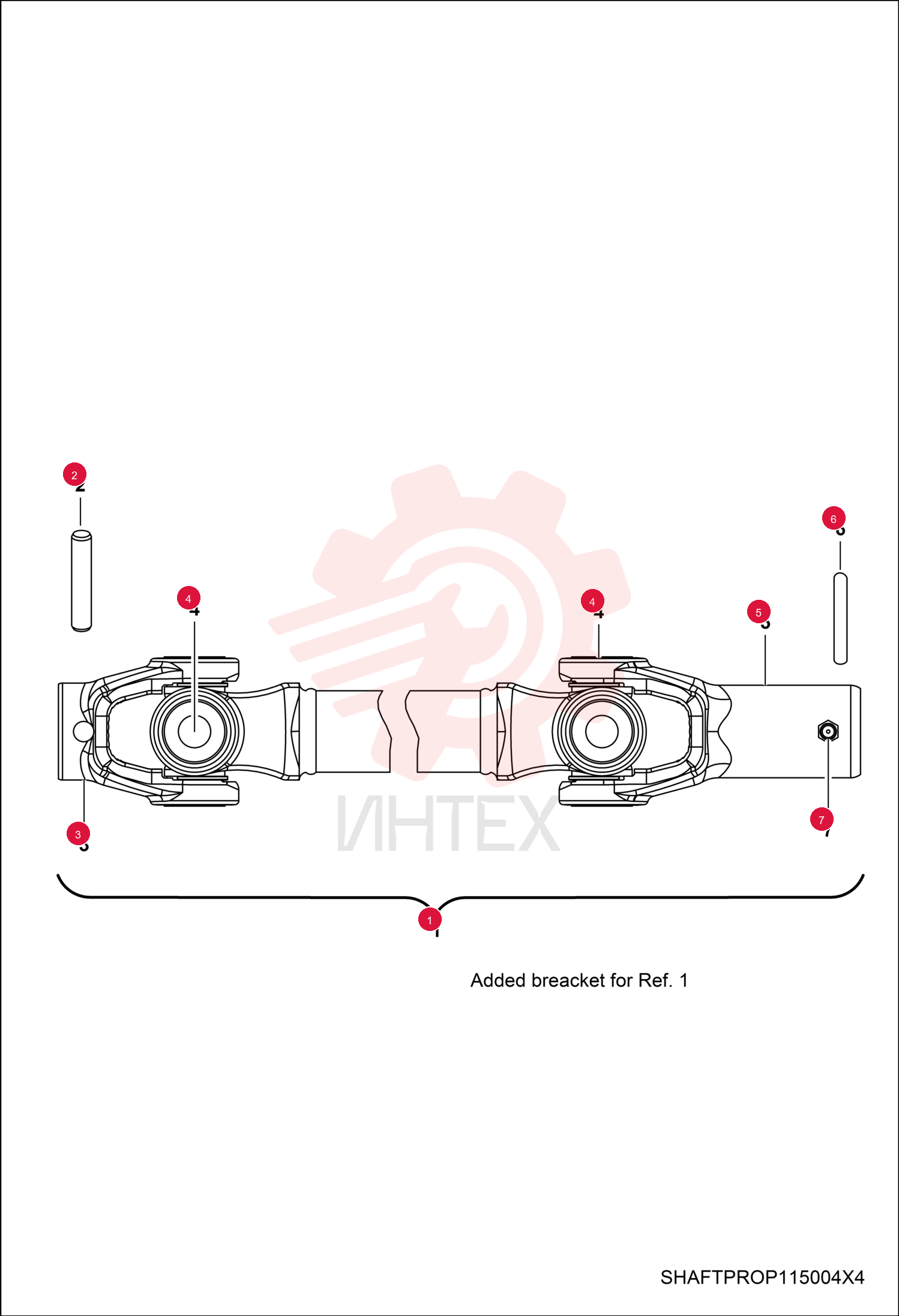 SHAFT, PROPSHAFT, FRONT 7016060