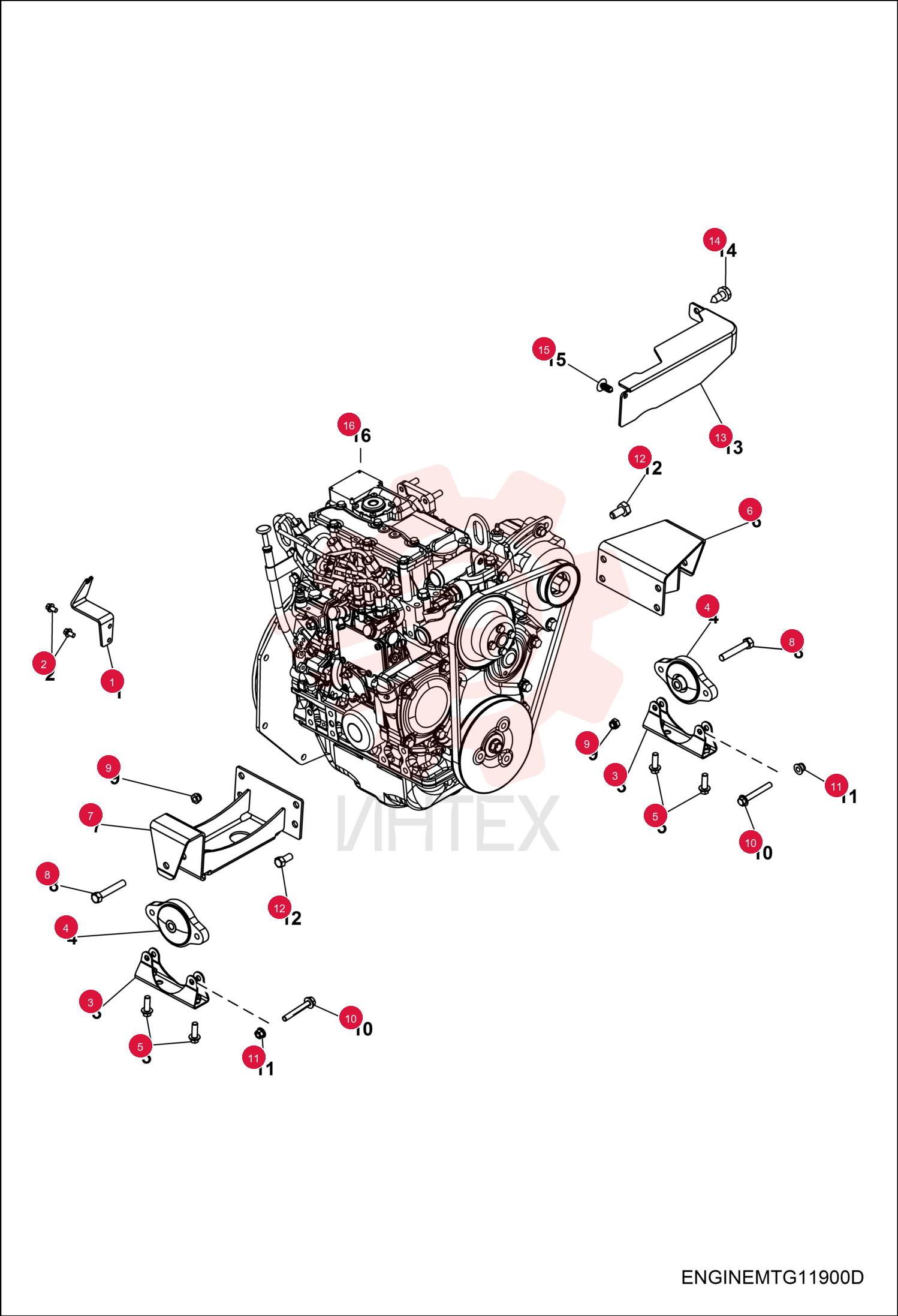 BRACKET, ENGINE, THROTTLE, DSL, BLK 7016208 (1)