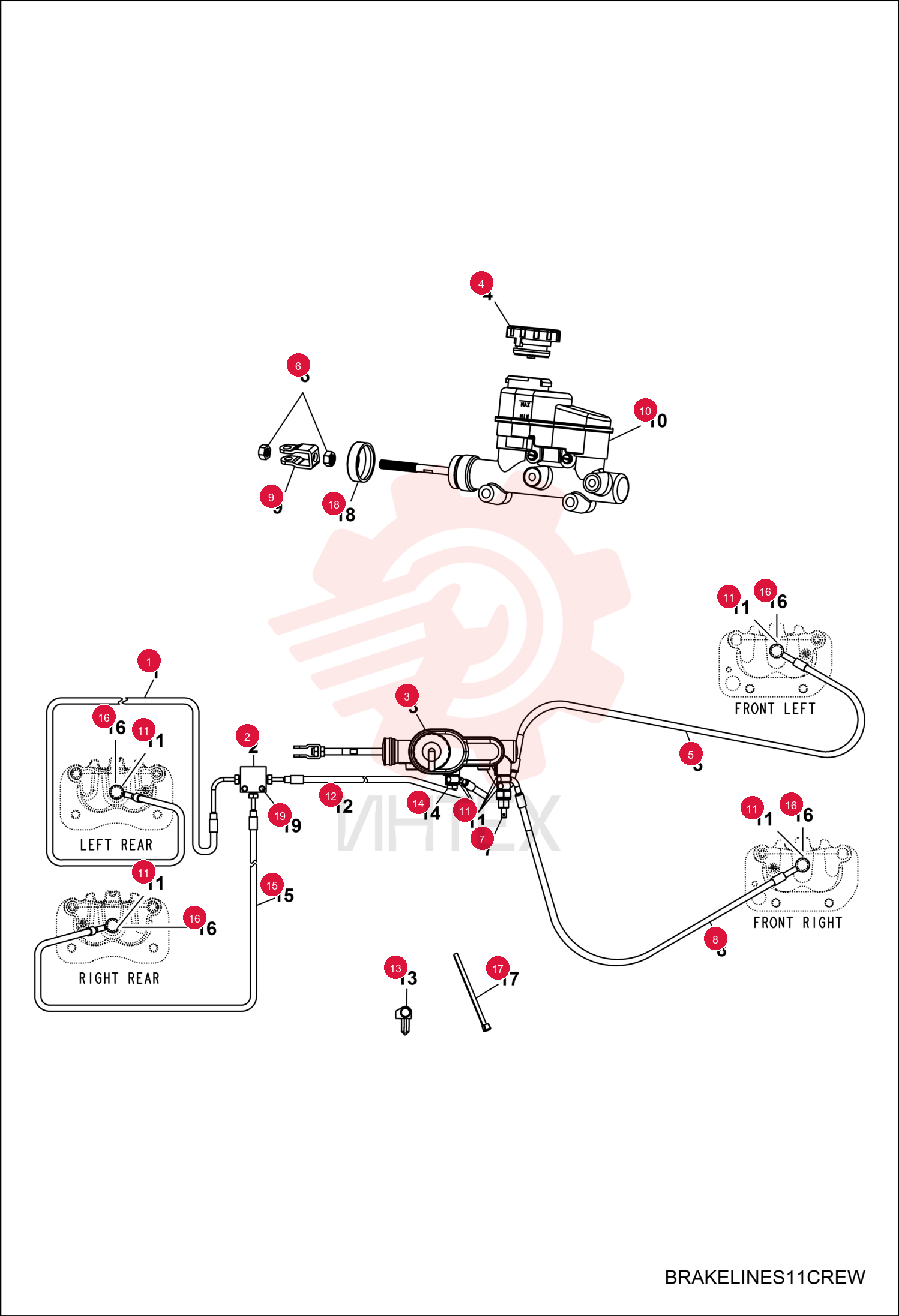 HOSE, LINE, BRAKE, REAR, LH, BRD 7016478 (3)