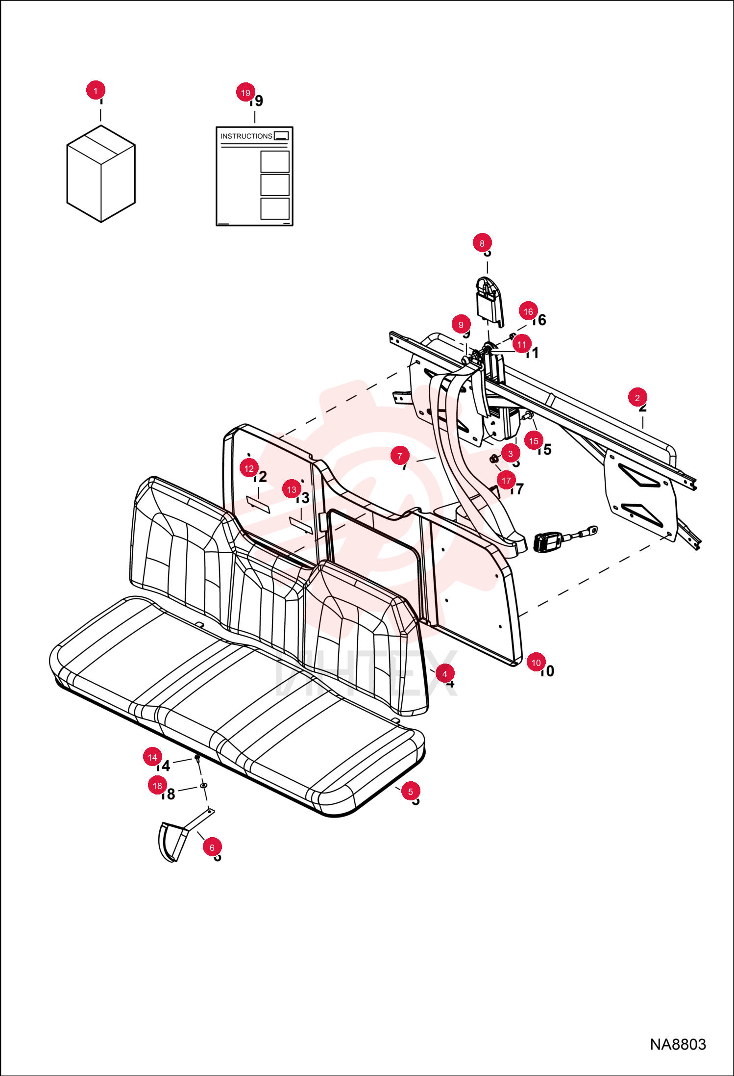 KIT, BENCH SEAT XL 7246182 (3)