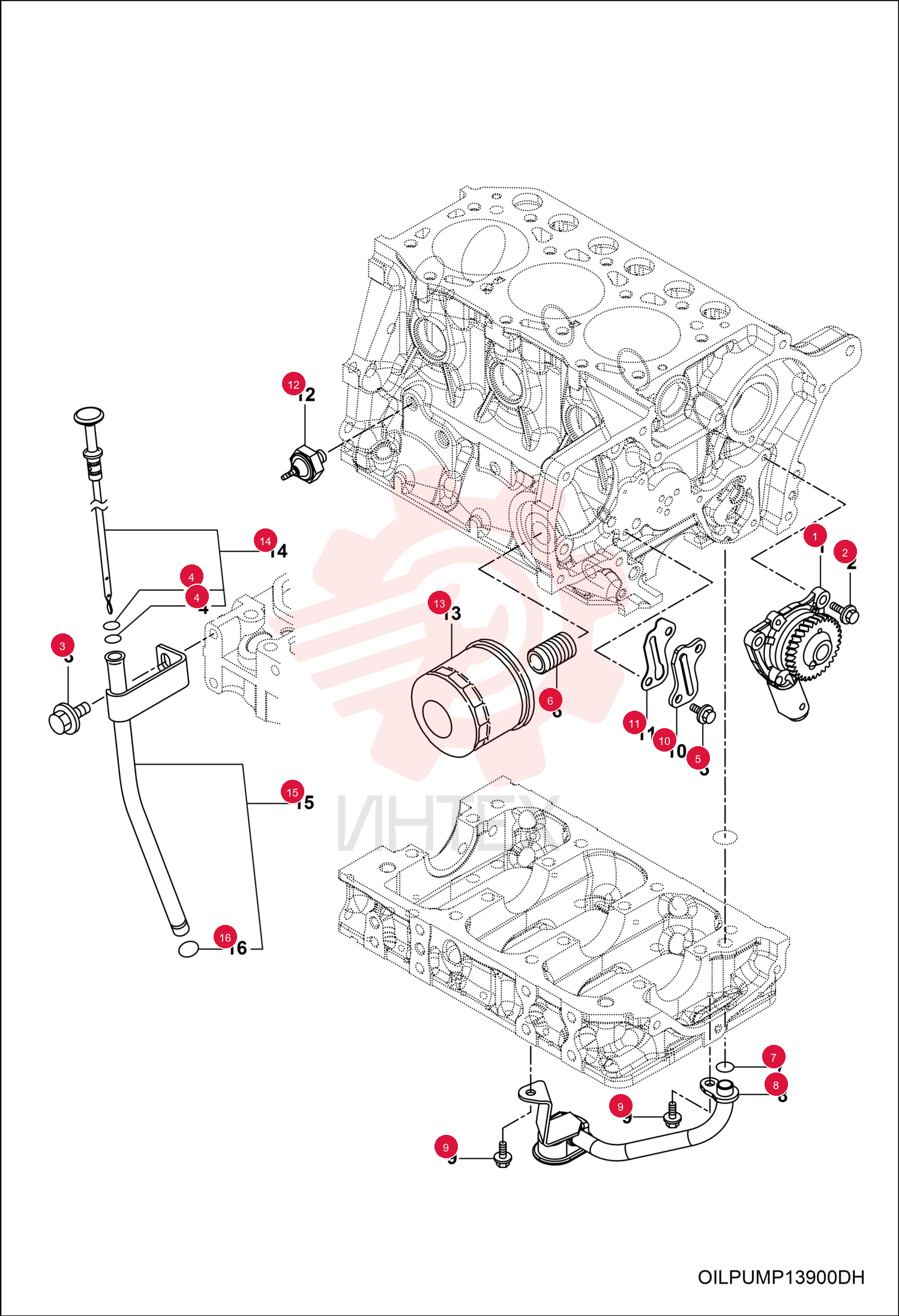 PUMP, OIL ENG ASSY 7018453 (2)
