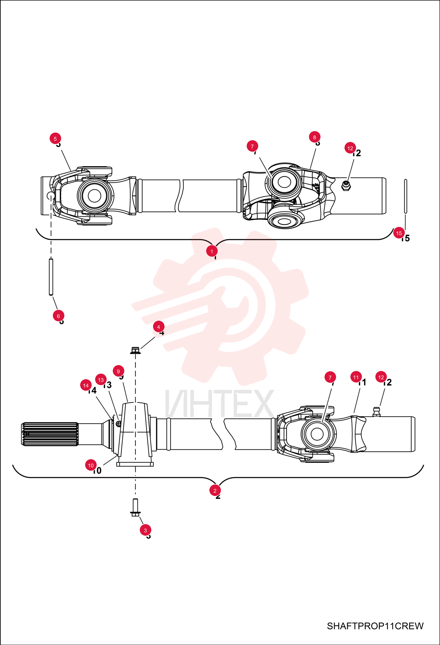 SHAFT, PROPSHAFT, FRONT, SPLIT 7016061