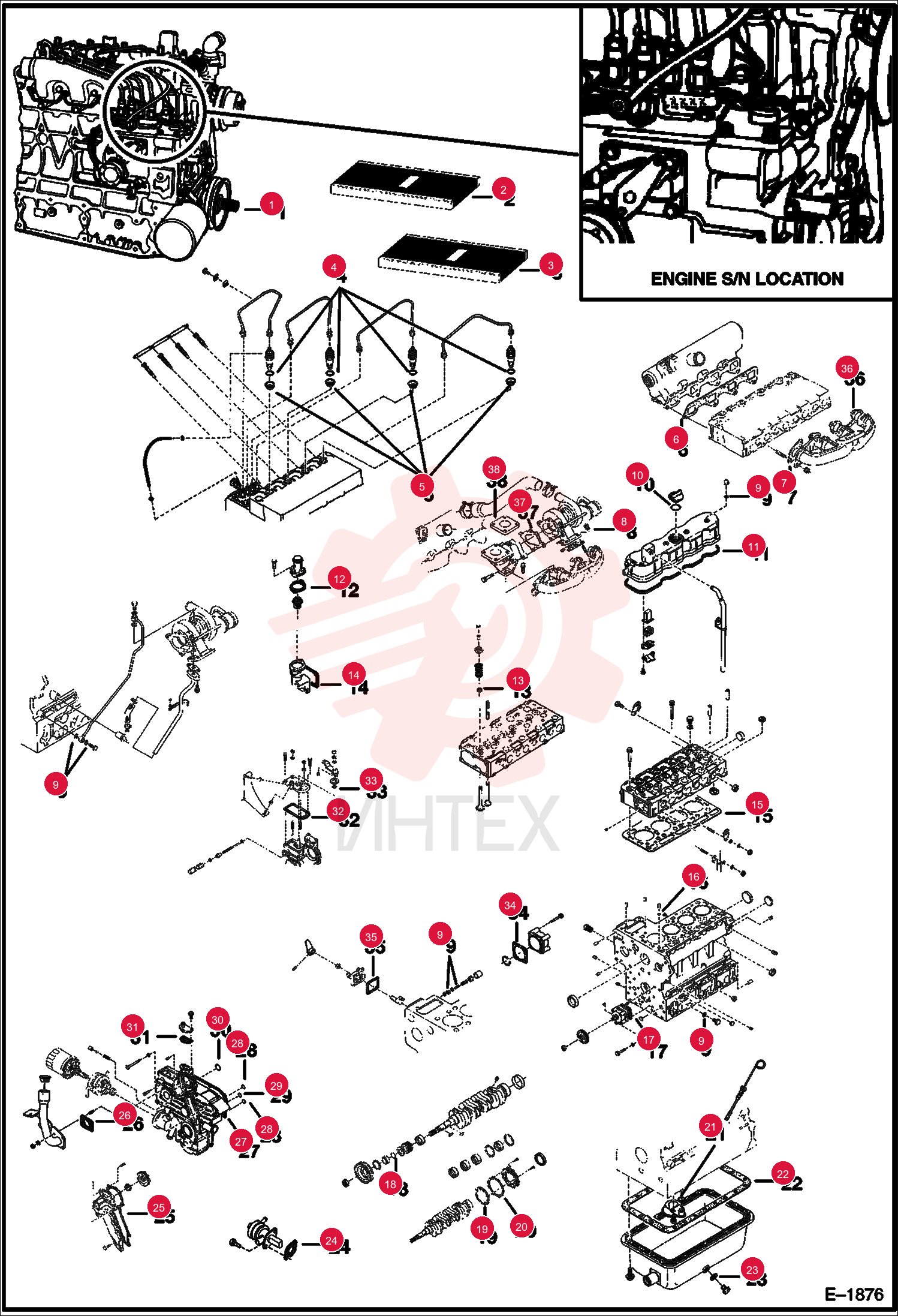 ENGINE, KUBOTA V2003T E2B TIER 2 6685982REM (1)
