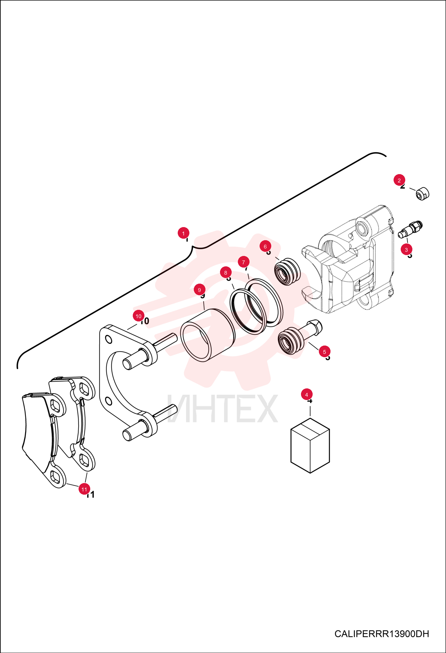 CALIPER, BRAKE REAR LH 7027522
