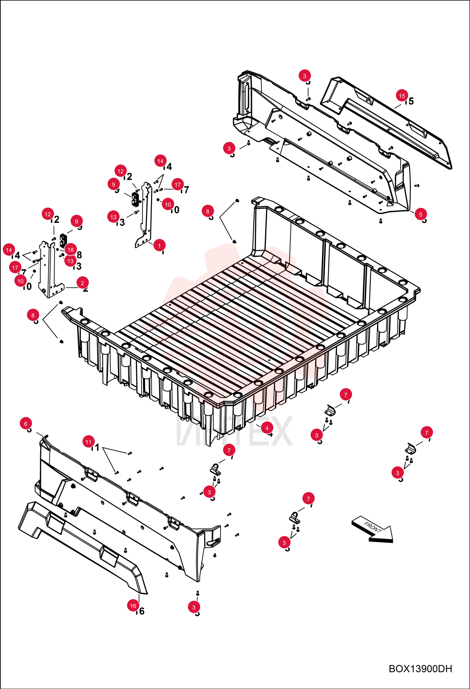 SUPPORT, TAILGATE LH 7027780 (1)